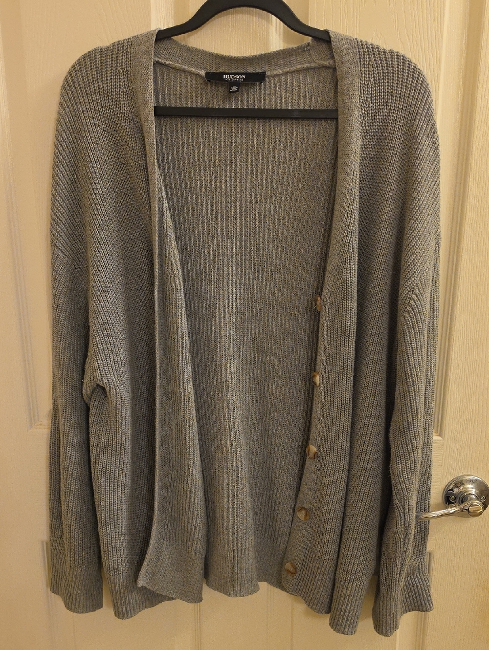 Hudson Heathered Gray Ribbed Knit Sweater